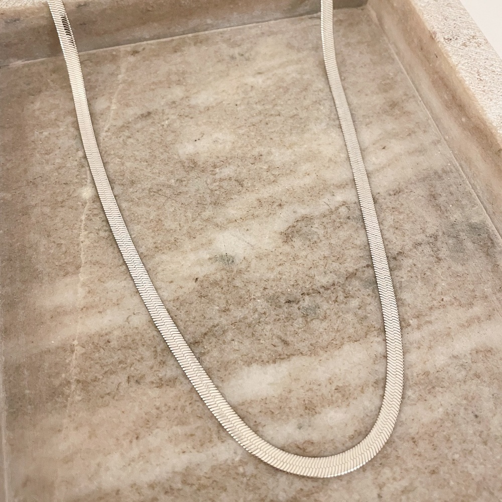 925 Sterling Silver Snake Chain Necklace Herringbone Necklace Chain 4 MM